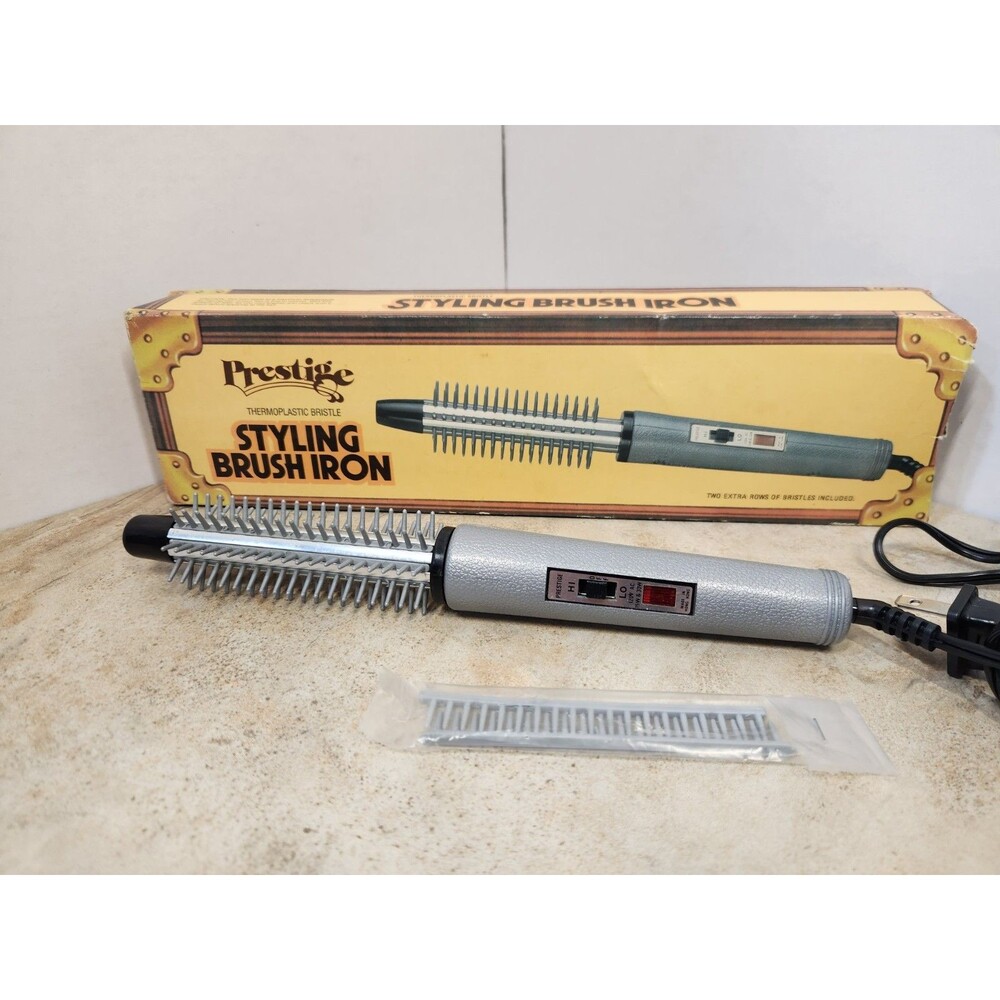 Vintage Prestige 1" Heated Curling Brush Thermoplastic Bristles 15/30W WORKS